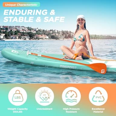 FBSPORT 11' Premium Stand Up Paddle Board, Yoga Board with SUP Accessories & Carry Bag | Wide Stance, Surf Control, Non-Slip Deck, Leash, Paddle and Pump for Youth & Adult - Image 3