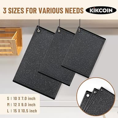 Plastic Cutting Boards for Kitchen, 3-Piece Large Cutting Board Set Dishwasher Safe Chopping Boards with Non-slip Feet and Juice Grooves, Kikcoin - Image 2