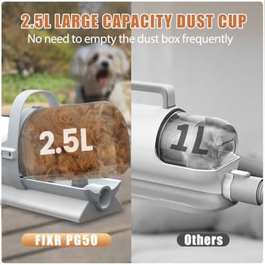 Dog Grooming Vacuum, Pet Grooming Kit with Dog Clippers, 2.5L Dust Cup 11000Pa Dogs Vacuum for Shedding Grooming, 5 Grooming Tools Home Cleaning in 1, Low Noise Pet Grooming Vacuum for Dogs, PG50 - Image 4