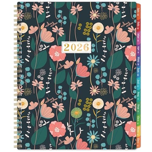 2026 Monthly Planner - January 2026 - December 2026, 9" x 11", Large Calendar 2026, 12 Months Planner with Monthly Tabs, Double Pockets, Spiral Binding - Image 1