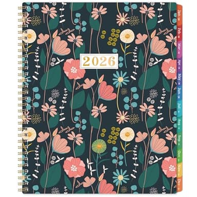 2026 Monthly Planner - January 2026 - December 2026, 9" x 11", Large Calendar 2026, 12 Months Planner with Monthly Tabs, Double Pockets, Spiral Binding - Image 1