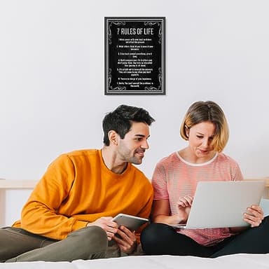 AMERICAN LUXURY GIFTS 7 Rules of Life Inspirational Wall Art Print - 8x10” Vintage Rustic Print For Home, Bedroom, Office & Cabin Decor & Great Happiness Reminders for All! Unframed - Image 3