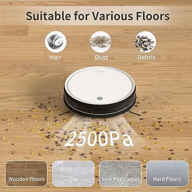 OKP Robot Vacuum Cleaner 2500Pa, 120 Min Runtime, Robotic Vacuum Cleaner with Schedule, WiFi/App/Alexa, Self-Charging, Slim Design, Quiet, Perfect for Hard Floors, Pet Hair, Carpets, K5 - Image 2