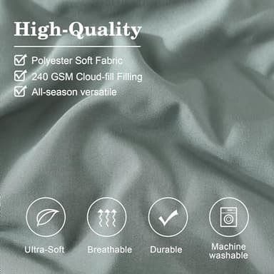 Monbix Queen Comforter Set - 7 Pieces Sage Green Bed in a Bag Queen Bedding Sets with Comforters, All Seasons Comforter Bed Set with Sheets,Pillowcases & Shams - Image 5