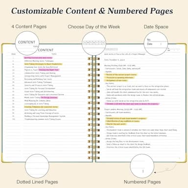 Spiral Notebook 8.5" x 11", 300 Numbered Pages Notebooks College Ruled with Contens, 100GSM Thick Journal for Women Men, Hardcover Leather Lined Journal for Writing, Large A4 Notebooks for Work School - Image 4