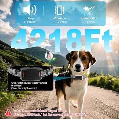 Dog Training Collar with Remote Control 4218 FT 3 Training Modes (Beep, Vibration, Safe Static) IPX7 Waterproof Rechargeable E-Collar for Small Medium Large Dogs 10-120lbs - Image 4