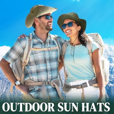 AGLIFEFY Sun Hats for Men Women Bucket Hat Safari Boonie Hat Outdoor UPF 50+ Boonie Hat Foldable Fishing Hats Black (with Webbing) - Image 2