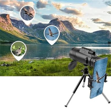 Stscope 360 Monocular Set, Telescope High Power for Adults Long Range with Phone Adapter & Tripod, for Bird Watching Camping Travelling Concert (80 * 100,Green) - Image 7