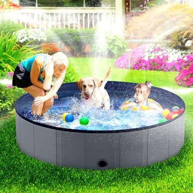 Niubya Portable Dog Pool, Foldable Pet Swimming Pool, Anti-Slip Collapsible Pet Bathtub, Hard Plastic Bath Pool for Pets Dogs and Cats, 97 x 16 Inches - Image 5