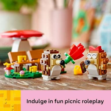 LEGO Hedgehog Picnic Date Building Toy - Animal Figures and Playset for Kids, Boys and Girls, Ages 8+ - Gift for Her and Him - with 2 Hedgehog Toys and Accessories - 40711 - Image 6