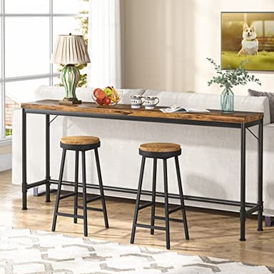 LITTLE TREE 70.9 Inch Extra Long Console Table, Narrow Long Sofa Table for Living Room - Image 4