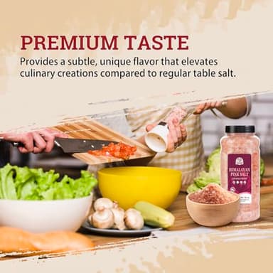 52USA Himalayan Pink Salt, Coarse Grain, 39 oz (2.4 LB), Pink Himalayan Sea Salt, Kosher Salt, Sea Salt for Grinder Refill, Himalayan Salt - Image 7