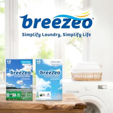 Breezeo Laundry Detergent Strips (48 strips) - Fresh Linen Scent - More Convenient than Pods, Pacs, Liquids or Powders – Great for Home, Dorm, Travel, Camping & Hand-Washing - Image 11