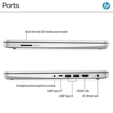 HP 2025 14 inch Everyday Laptop Computer for Student & Business - AI-Powered 1-Y Office 365 • Intel Quad-Core CPU • Ultra-Light • 16G RAM • 384G Storage (128G UFS+256G SD Card) • Win 11 Pro • Silver - Image 8