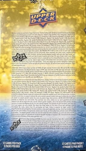 2024-2025 Upper Deck Series One Hockey NHL Trading Card Blaster Box (1 Young Guns Rookie Card and 1 Blaster Exclusive Green Dazzler Card! Per Box) - Image 9