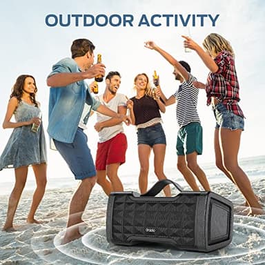 Oraolo Bluetooth Speaker Loud Portable Bluetooth Speaker, 40W Large Speakers Stereo Sound, IPX6 Waterproof, Support USB/AUX Input, Built-in Mic for Home Party Outdoor - Image 9