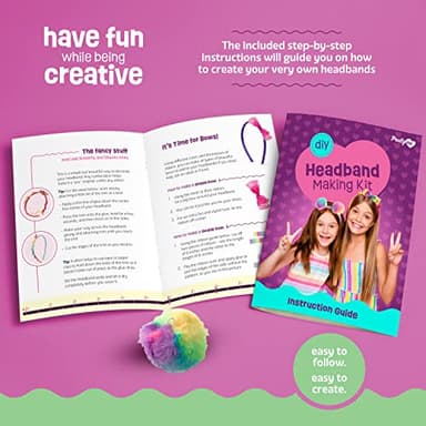 Pretty Me Headband Making Kit for Girls - Arts & Crafts Gift - Make Your Own Fashion Headbands for Kids - DIY Hair Accessories Set - Gift for Ages 5-12 Year Old Girl - Little Kids Art & Craft Gifts - Image 6