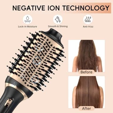 Nycoba Hair Dryer Brush Set, Multifunctional Hot Air Brush for Salon Blowouts, Negative Ion Technology & Quick Drying, Shiny and Less Frizz, Black Orange - Image 8