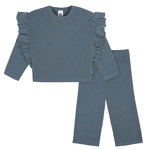 Gerber Baby Girls Toddler Sweater Knit Top and Cropped Pant Set, Teal, 5 Years - Image 1