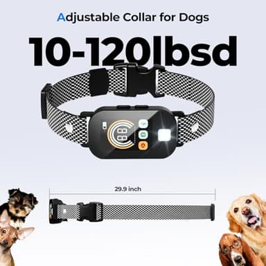 Dog Shock Collar for 2 Dogs (10-120Lbs), 4200FT Remote Training Collar with Light for Night Walks, 3 Training Modes, IP67 Waterproof Rechargeable E-Collar with Exclusive Shock Lock - Image 7