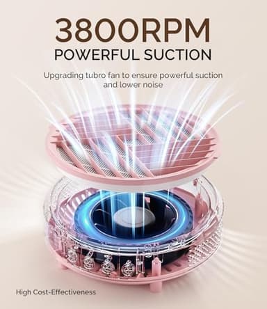 MelodySusie Compact Nail Dust Collector,Hpro 3800RPM Vacuum Fan Dust Extractor with Reusable Filter for Salon & Home - Image 3