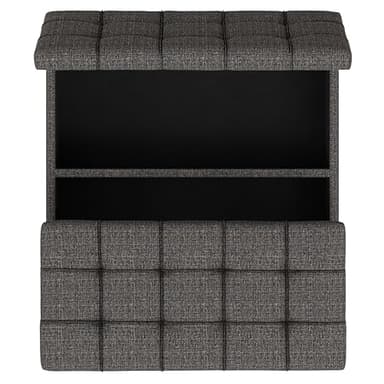 SIMPLIHOME Harrison 40 inch Wide Transitional Square Large Coffee Table Storage Ottoman in Ebony Polyester Tweed, Assembled, for The Living Room and Bedroom - Image 8