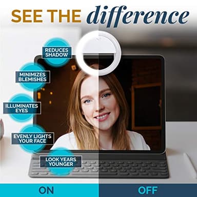 GearLight Selfie Ring Light for Computer or Phone - iPhone Compatible LED Lighting for Laptop Webcam, Video Recording - Rechargeable Circle Clip - Cute Stuff & Room Decor - White - 3.5 inch - Image 6