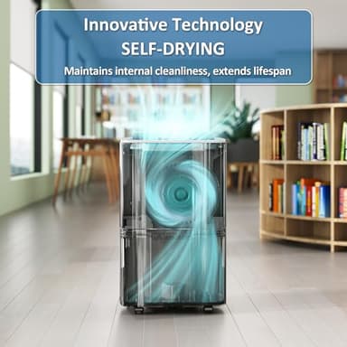 Waykar 150 Pints 2025 Energy Star Dehumidifier with Pump for Spaces up to 7,000 Sq. Ft at Commercial and Industrial Large Room, Warehouse, Home, Basement, with Drain Hose, Auto Defrost, Self-Drying - Image 5