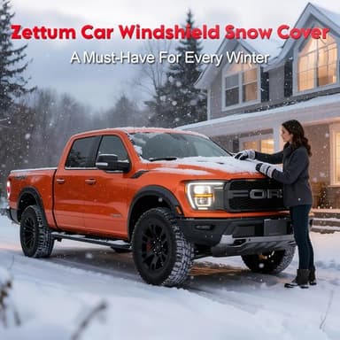 Zettum Car Windshield Cover for Ice and Snow - 600D Windshield Snow Cover with Side Mirror Cover Heavy Duty, Standard Winter Frost Hail Protector for Most Car, Truck, SUV, Van and MPV (70 x 50 Inch) - Image 8