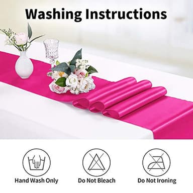 5-Pack Satin Table Runner Fuchsia 12 x 108 inches Long, Table Runners for Wedding, Birthday Parties, Banquets Decorations(5 Pack, 12x108 Inch, Fuchsia) - Image 6