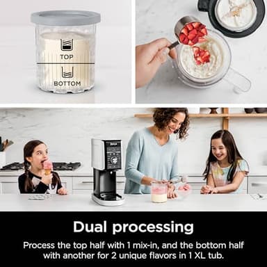 Ninja CREAMi Deluxe Ice Cream & Frozen Treat Maker, Includes (4) Family-Sized 24 oz. Tubs, for Ice Cream, Sorbet, Milkshakes, Frozen Yogurt, & More, 11-in-1, XL Capacity, Silver - Image 9