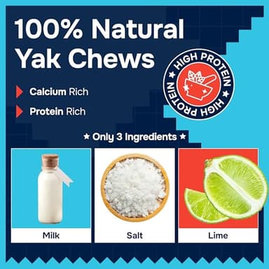100% Natural Yak Cheese Himalayan Made Dog Chews All Breeds - Lactose Free Yak Chew for Small Medium & Large Dogs - Dental Cleaning Dog Chews for Aggressive Chewers - Long Lasting Odor & Gluten Free - Image 4