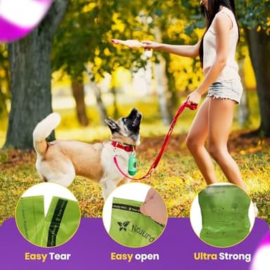 Natuural Dog Poop Bags-150 Counts with Holder (10 Rolls), Biodegradable Poop Bags, Eco-Friendly and Easy to Open, Thick Dog Waste Bags (Green) - Image 5