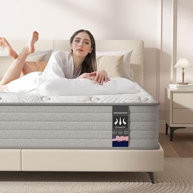 California King Mattress, 12 Inch Hybrid Gel Memory Foam Mattresses with Pocket Springs, California King Size Mattress in a Box, Medium Firm, Pressure Relief, Upgraded Support, CertiPUR-US - Image 3