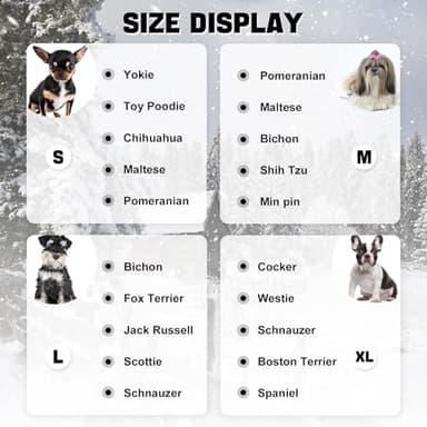 Qincycle Small Dogs Winter Jacket - Windproof Waterproof Faux Leather Coat with Plush Lining, Adjustable Puppy Dog Jacket (Size L) - Image 6