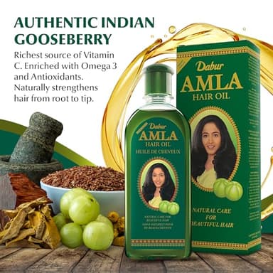 Dabur Amla Hair Oil - Nourishing Indian Oil for Men & Women, for Healthy, Moisturized Hair and Scalp (300ml) - Image 3
