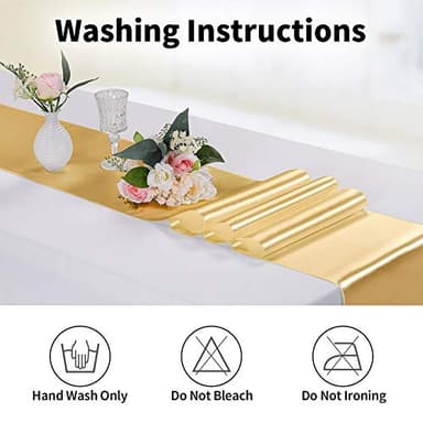 5-Pack Satin Table Runner Light Gold 12 x 108 inches Long, Table Runners for Wedding, Birthday Parties, Banquets Decorations(5 Pack, 12x108 Inch, Light Gold) - Image 6