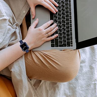 CSJCUBIC Metal band Compatible with Apple Watch Band 38mm 40mm 41mm 42mm 44mm 45mm for women, Slim and Thin Stainless Steel Replacement Adjustable Wristband for iWatch Series 7654321SE (Blue, - Image 7