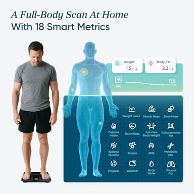 Etekcity Smart Scale for Body Weight Fat, Digital Bathroom Weighing Machine for Accurate BMI Muscle Mass Composition, Home Use Apple Health Compatible Fitness Equipment - Image 4