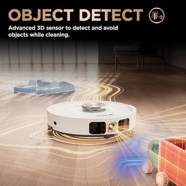 Shark Robot Vacuum & Mop Combo, PowerDetect NeverTouch Pro,Self-Emptying,Self-Refill with Self-Clean Pad Wash & Dry, 60-Day Debris Capacity,30-Day Refill Tank, 5PowerDetect Technologies,White,AV2800ZE - Image 11