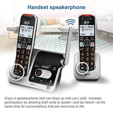 AT&T BL102-4 DECT 6.0 4-Handset Cordless Phone for Home with Answering Machine, Call Blocking, Caller ID Announcer, Audio Assist, Intercom, and Unsurpassed Range, Silver/Black - Image 10