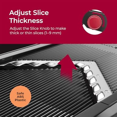 Mueller Austria Mandoline Slicer for Kitchen, Adjustable Vegetable Chopper, Fruit, Cheese Grater, Potato Chips Slicer - Black - Image 4