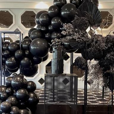 PartyWoo Black Balloons 140 pcs Different Sizes Pack of 18 12 10 5 Inch Matte Black Latex Balloon Arch Kit Garland for Graduation Halloween New Year Anniversary Birthday Party Decorations Black-Y18 - Image 5