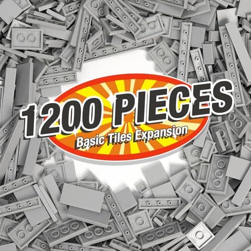 Classic Moc 9 Sizes Expansion Set - 1200 Flat Pieces, Compatible with Lego, Light Grey - Image 1