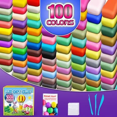 Air Dry Clay 100 Colors, Modeling Clay for Kids, DIY Molding Magic Clay, Gift for Kids - Image 2