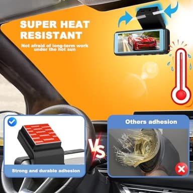ILKCC Very High Bond Sticky Adhesive Pad for Dash Cam Windshield, 4Pcs 2.83" Square Heat-Resistant Double-Sided Replacement Sticker for Dashcam Car Mount, Glue Strip Tape for Suction Cup Phone Holder - Image 3