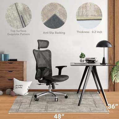 Office Chair Mat for Hardwood Floor&Tile Floor,36"X 48" Heavy Duty Desk Chair Mat for Hard Floors,Under Desk Rug for Rolling Computer Chair,Anti Slip,Low Pile Carpet Floor-Khaki - Image 3
