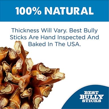Best Bully Sticks 12 Inch Bully Sticks for Dogs - 10 Count (Pack of 1) - Natural, Easily Digestible, 100% Grass-Fed Beef, Grain and Rawhide Free - Image 3