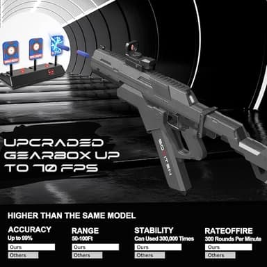 SOFITEN Toy Gun Automatic Sniper Rifle Tactical Vest Toy Foam Blaster with 150 Darts IR and Flashlight Foldable Stock The Shooting Activity Game for Kids Age 8-12 Gifts for Birthday Xmas - Image 3