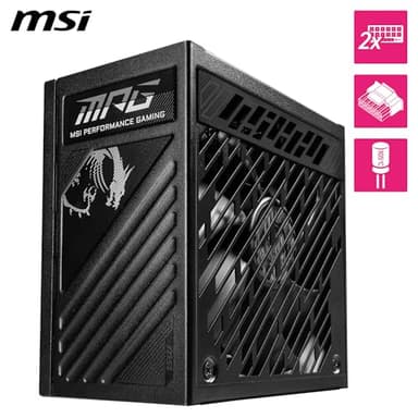 MSI MPG A1000GS PCIE5, Fully Modular Gaming 1000W Power Supply, 80+ Gold, Dual 12V-2x6 Cables, Server-Grade Capacitor, ATX 3.1 & PCIe 5.1 Ready, Low-Noise, Semi Digital, 10 Year Warranty - Image 2